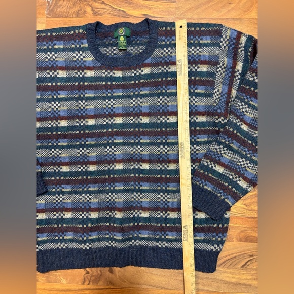 Club Room Blue Striped Crewneck Sweater - Picture 3 of 5